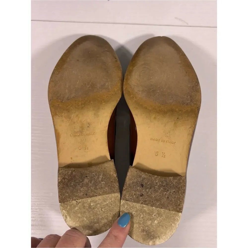 Everlane Patent Leather Loafers Brown Italian Made Slip On Flats 6.5
